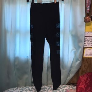 Black mesh leggings